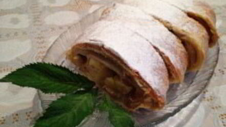 Рецепт слоеного штруделя с яблоками