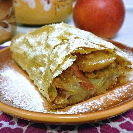 Рецепт Яблочного штруделя из теста фило