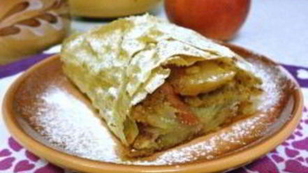 Рецепт яблочного штруделя из теста фило
