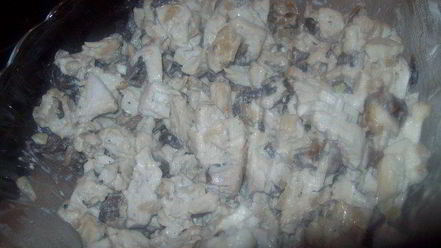 Рецепт слоек с курицей в сливочно-грибном соусе