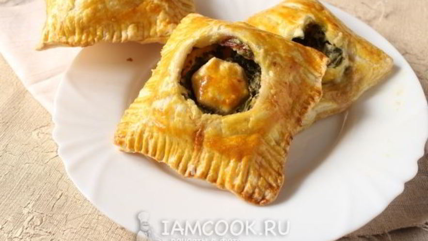 Рецепт слоек с сыром и свекольными листьями