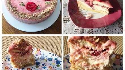 Рецепт творожника со свежей клубникой и черешней