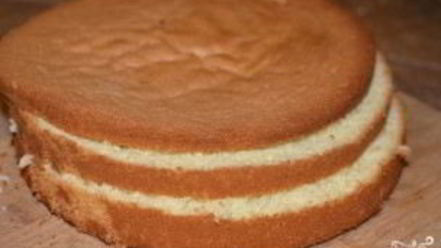 Рецепт бисквитна-фруктового торт