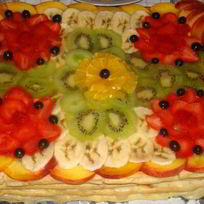 Летний торт Тропиканка с ягодами и фруктами