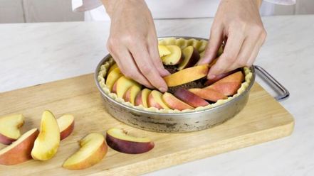 Рецепт персикового торта с шоколадной начинкой