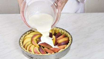 Рецепт персикового торта с шоколадной начинкой