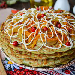 Рецепт Торта из кабачков с морковью и луком