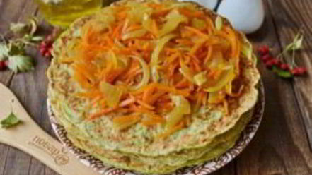 Рецепт торта из кабачков с морковью и луком