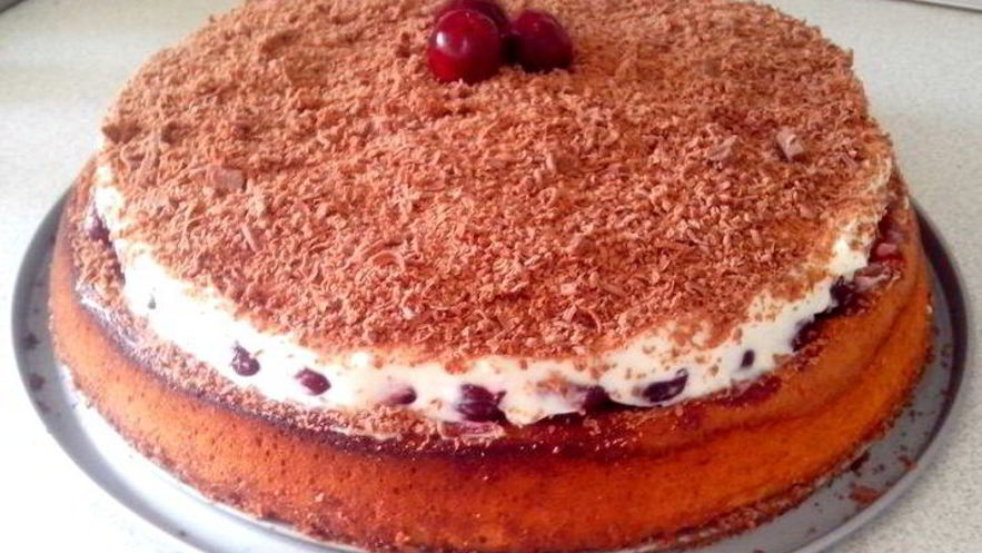 Рецепт торта с маскарпоне и вишней