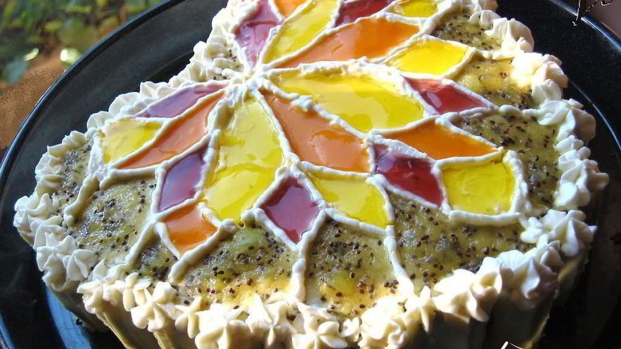 Рецепт торта-витража осеннее очарование