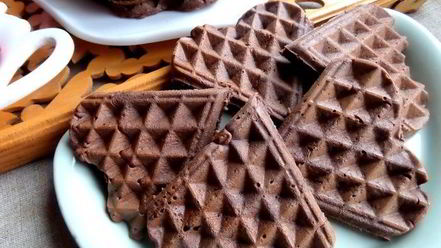 Рецепт шоколадных вафель с кокосом