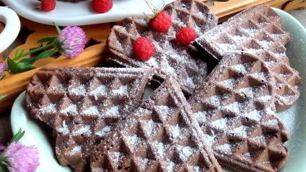 Рецепт шоколадных вафель с кокосом