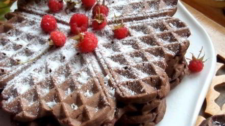 Рецепт шоколадных вафель с кокосом