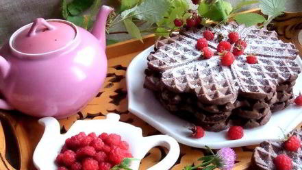 Рецепт шоколадных вафель с кокосом