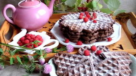 Рецепт шоколадных вафель с кокосом