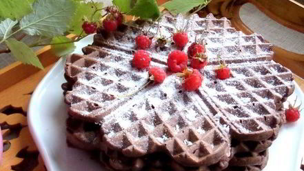 Рецепт шоколадных вафель с кокосом