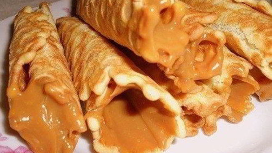 Рецепт вафельных трубочек с кремом из сгущенки