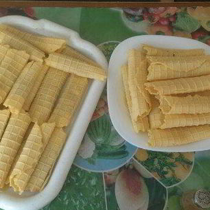 Рецепт Вафельных трубочек со сгущенкой