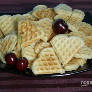 Рецепт Вафель для электровафельницы сердечками