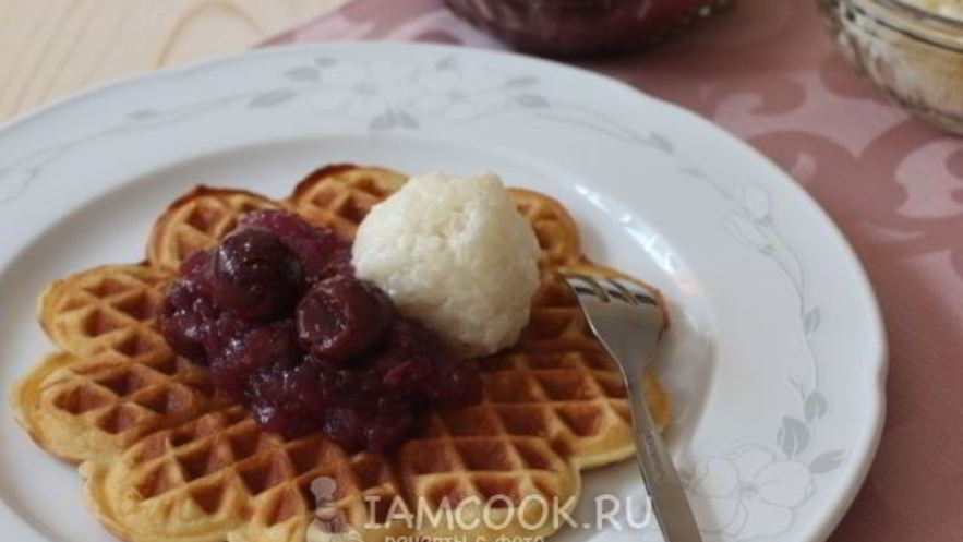 Рецепт вафель с рисовой кашей и киселем