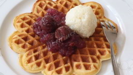 Рецепт вафель с рисовой кашей и киселем