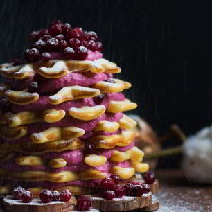 Рецепт Венских вафель с ягодным творогом