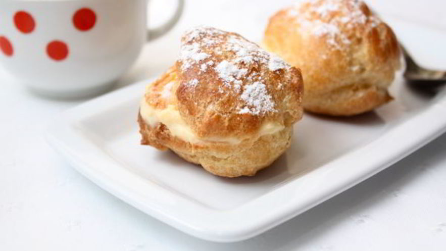 Рецепт круглых эклеров с заварным кремом