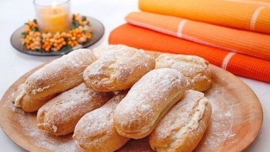 Рецепт эклеров домашних со сливочным кремом