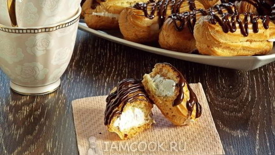 Рецепт эклеров с белковым кремом