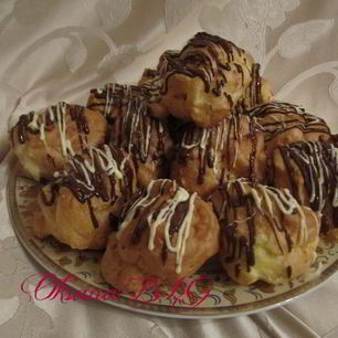 Рецепт Заварного пирожного с заварным кремом на белом шоколаде