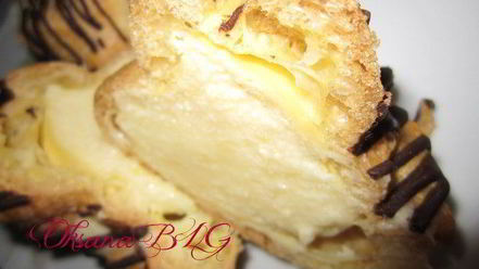 Рецепт заварного пирожного с заварным кремом на белом шоколаде