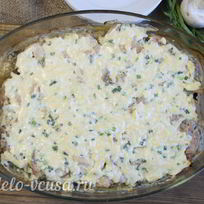 Картофельная запеканка с курицей и грибами