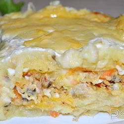 Рецепт Картофельной запеканки с рыбными консервами