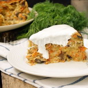 Рецепт Картофельно-грибной запеканка в мультиварке