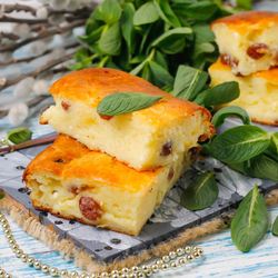 Рецепт Творожной запеканки с крахмалом в духовке