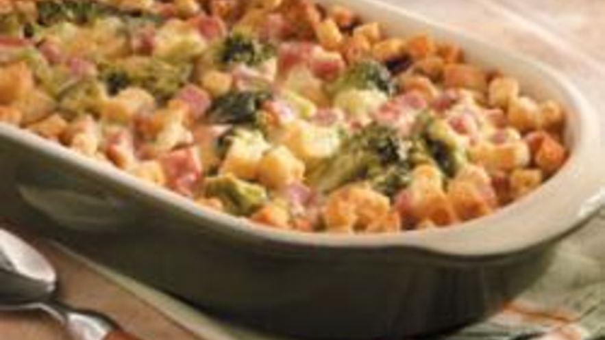 Рецепт запеканки из брокколи и ветчины