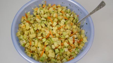 Рецепт запеканки из кабачков и картошки с куриным фаршем