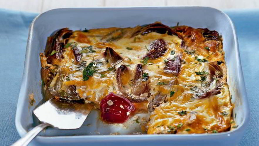 Рецепт запеканки из красного лука