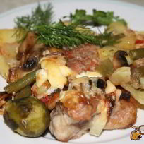 Запеканка Радуга с мясом, картофелем и овощами