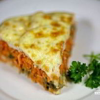 Запеканка с морковью, грибами и курицей