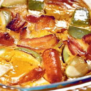 Рецепт Запеканки с сосисками и яблоками