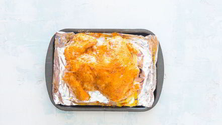 Рецепт запеченной курицы с аджикой и лимоном