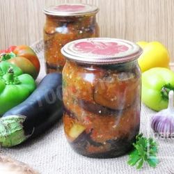 Рецепт Баклажанов с перцем болгарским на зиму