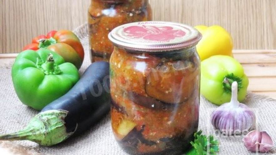Рецепт баклажанов с перцем болгарским на зиму