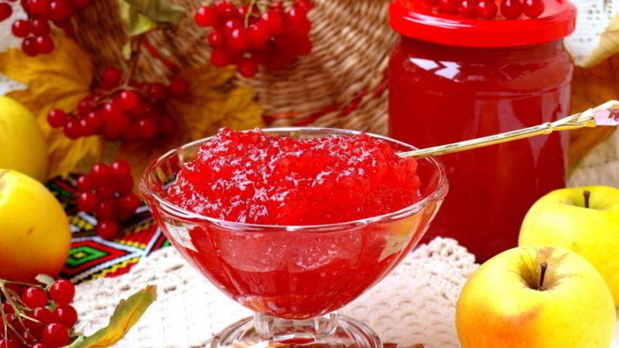 Рецепт джема из яблок и калины