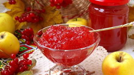 Рецепт джема из яблок и калины