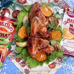 Рецепт Пикантных куриных крылышек в маринаде Барбекю с джемом Глинтвейн
