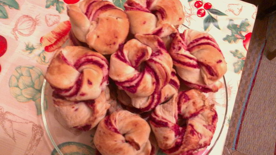 Рецепт веночков с клюквенным джемом