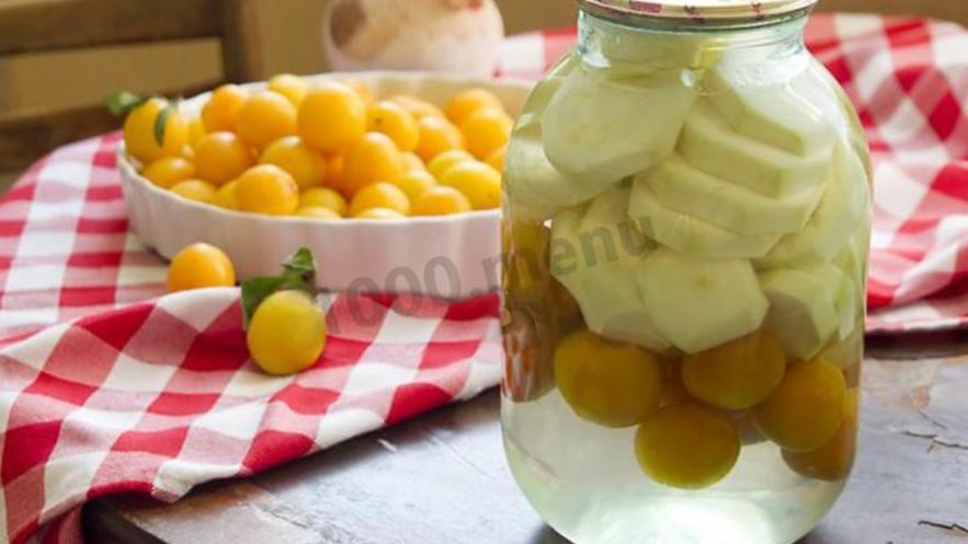 Рецепт компота из алычи и кабачков на зиму