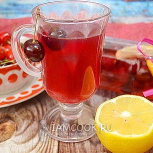 Рецепт Компота из черешни с лимоном на зиму
